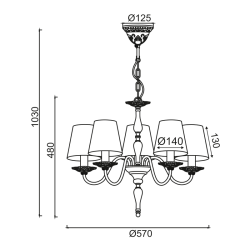 Полилей KARPATHIA с пет остветителни тела